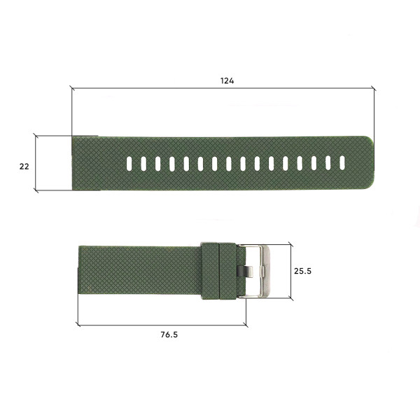 Ремінець для годинника Skmei 1416 1418 1267 1285 1293 1426 1866 1894AG Army Green
