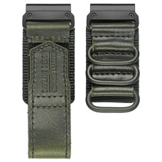 Ремінець для годинника Hemsut HGA137 Mens leather Garmin Green 22 mm