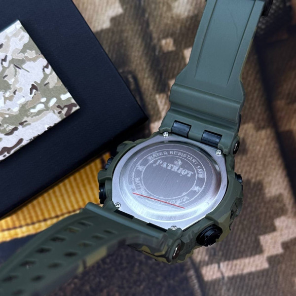 Годинник наручний Patriot 004CMGRDSNS ДСНС Зелений камуфляж + Коробка.