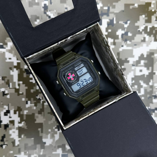 Годинник наручний Patriot 010AGSU ЗСУ Зелені + Коробка.