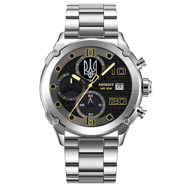 Годинник наручний Patriot 016 Тризуб срібло Silver-Black Steel