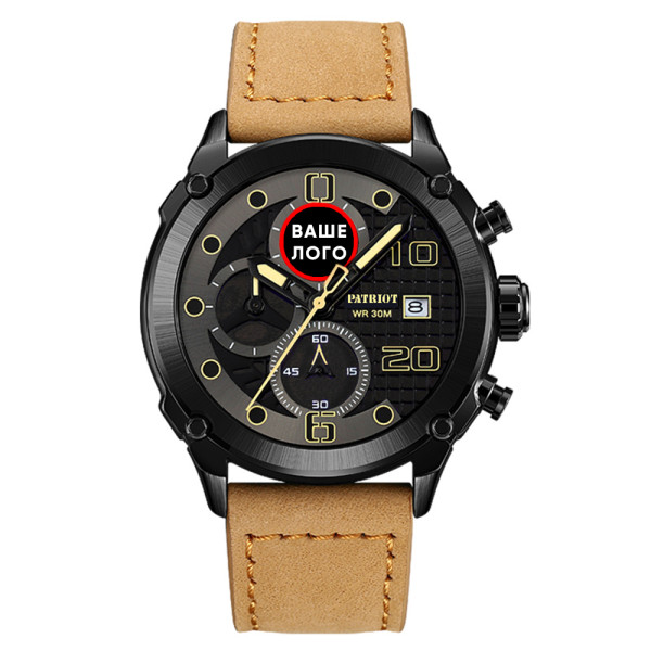 Годинник наручний Patriot 016 Ваше Лого Black-Light Brown