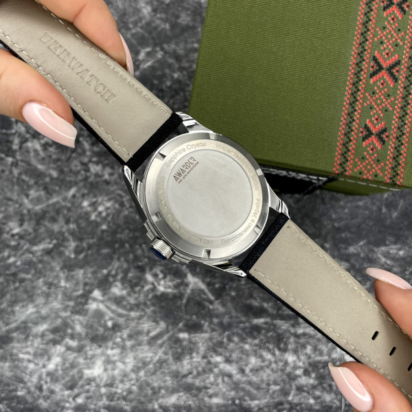 Годинник наручний Awarder Embroidery Silver-Army Green Black Battery 10ATM