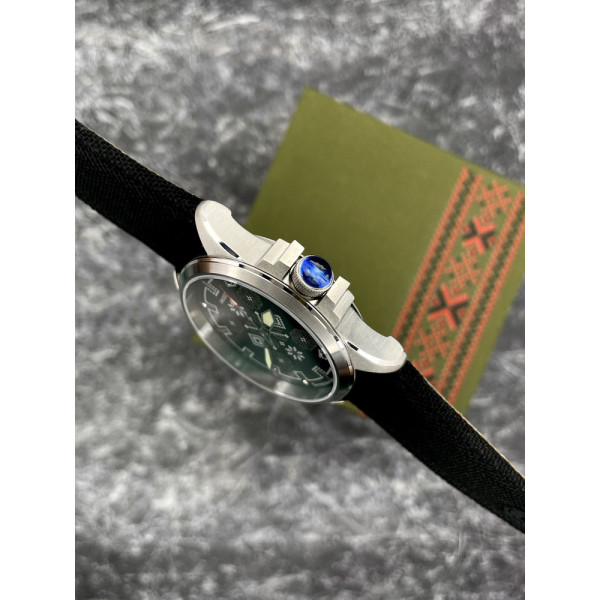 Годинник наручний Awarder Embroidery Silver-Army Green Black Battery 10ATM