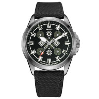 Часы наручные Awarder Embroidery Silver-Army Green Black Battery 10ATM
