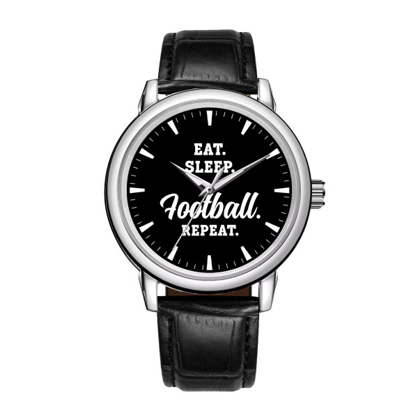 Leather Strap Football Watch Model 220102 - Perfect Birthday Gift