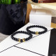 2B Rich Bracelet Sphere 8 mm, 19 cm Black-Gold