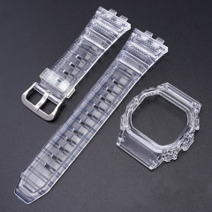 Ремінець + безель (рант) для Casio G-Shock GMW-B5000 Transparent Silver