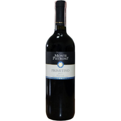 Вино Monte Pietroso Primitivo Puglia червоне сухе 0.75 л 14%, 8000160651137, Gruppo Italiano Vini S. p.A.