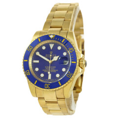 Наручний годинник Rolex Submariner AAA Date Gold-Blue