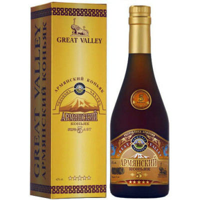 Коньяк Great Valley 5 звезд 0.7 л 42% в подарочной упаковке, 4850001021469, Great Valley Армянский коньяк