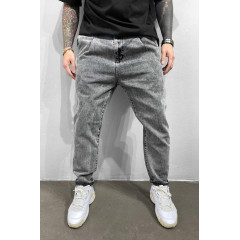 Мужские джинсы МОМ серого цвета (серые) , молодежные бойфренды прямые Турция