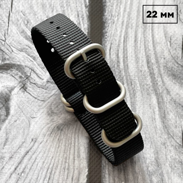 Ремінець для годинника Nato Black 22 мм 1051-0481