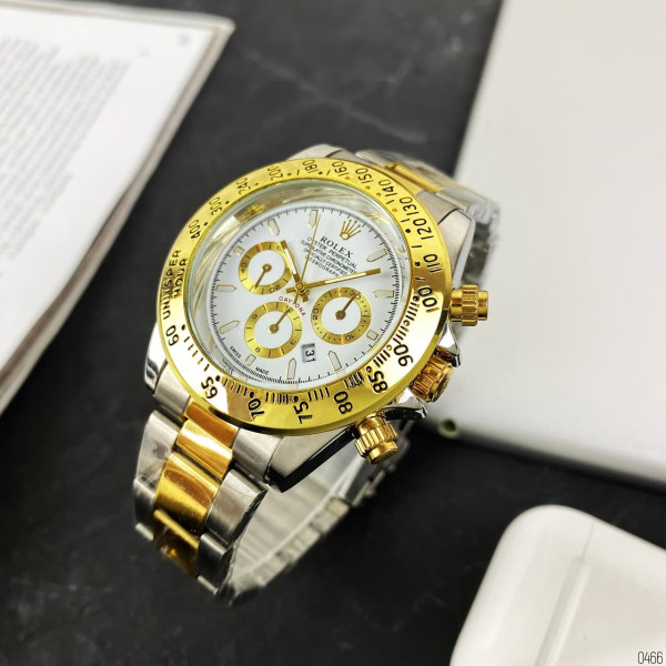 Rolex Daytona Quartz Date Silver-Gold-White