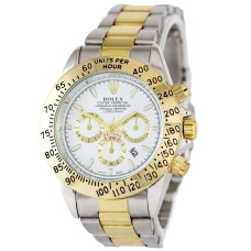 Rolex Daytona Quartz Date Silver-Gold-White