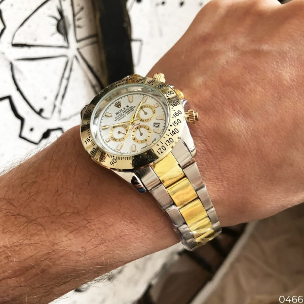 Rolex Daytona Quartz Date Silver-Gold-White