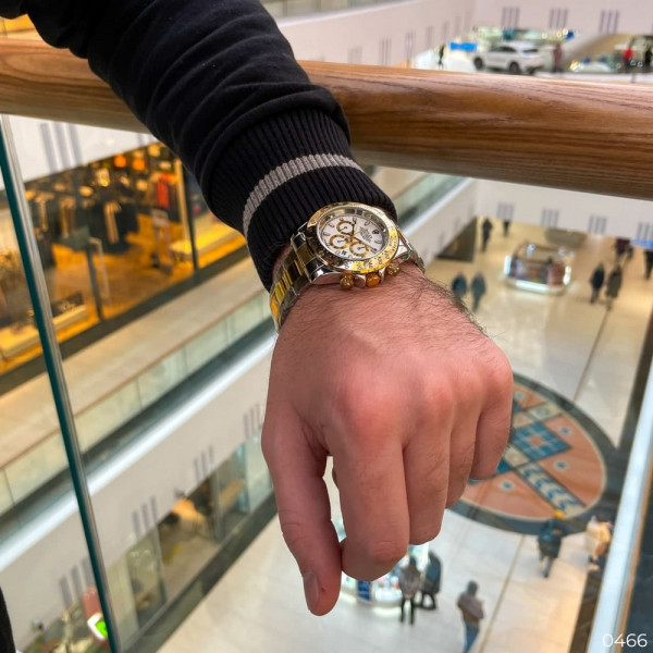 Rolex Daytona Quartz Date Silver-Gold-White