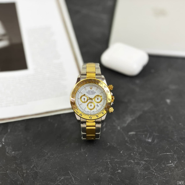 Rolex Daytona Quartz Date Silver-Gold-White