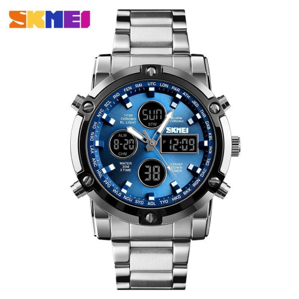 Skmei 1389BU Silver-Black-Blue, 1080-0246, Skmei