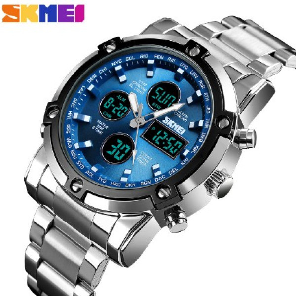 Skmei 1389BU Silver-Black-Blue, 1080-0246, Skmei