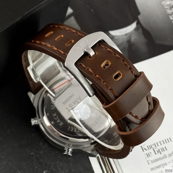 AMST 3003A Silver-Green-Brown Wristband