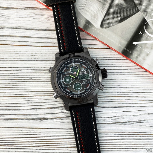 AMST 3022 All Black Fluted Wristband