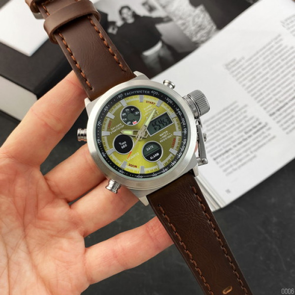 AMST 3003A Silver-Green-Brown Wristband