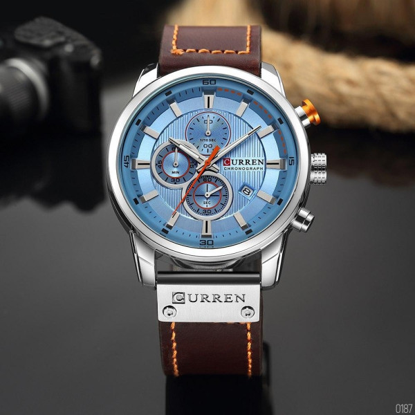 Curren 8291 Silver-Blue, 1008-0187, Curren