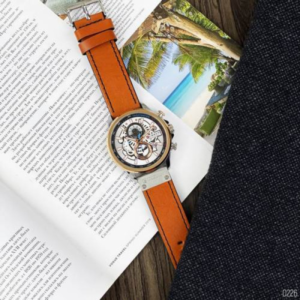 Curren 8380 Silver-Cuprum-Brown, 1008-0226, Curren