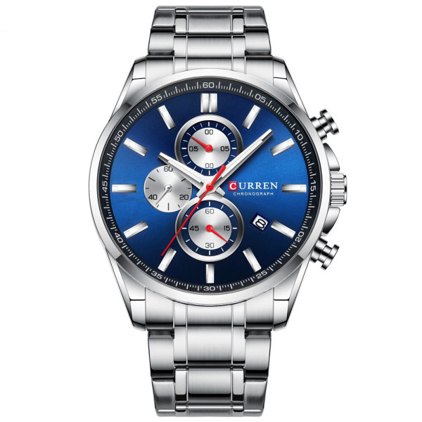 Curren 8368 Silver-Blue-Silver, 1008-0306, Curren