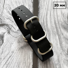 Ремінець для часов Nato Black 20 мм 1051-0476