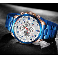 Наручний годинник Forsining 1137 Blue-Cuprum-White