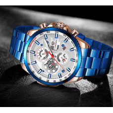 Наручний годинник Forsining 1137 Blue-Cuprum-White