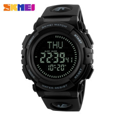 Skmei 1290BK All Black Smart Watch + Compass