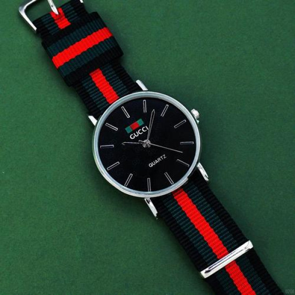 Наручний годинник Gucci Silver-Black Green-Red, 1086-0206, Gucci