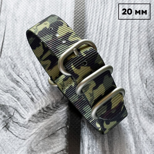 Ремінець для годинника Nato Camo A Tacs 20 мм 1051-0470