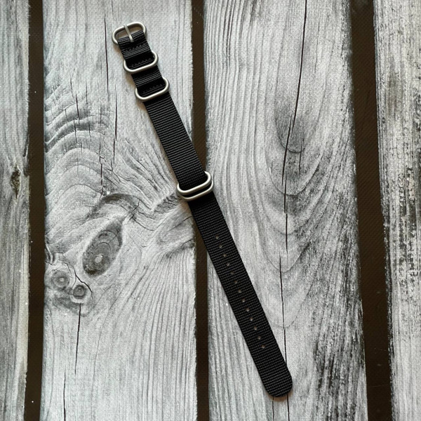 Ремінець для часов Nato Black 20 мм 1051-0476