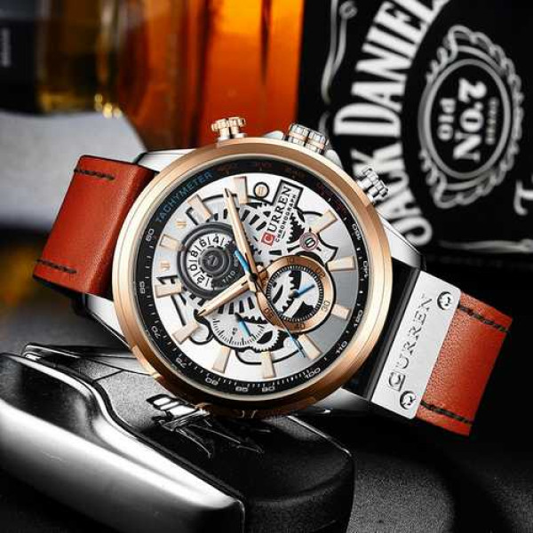 Curren 8380 Silver-Cuprum-Brown, 1008-0226, Curren