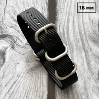 Ремінець для годинника Nato Black 18 мм 1051-0478